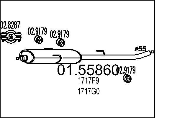 MTS Middle silencer Article number: 01.55860 cheaply