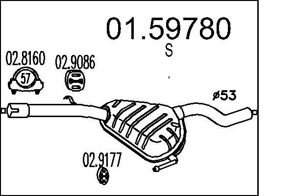 MTS Middle silencer Article number: 01.59780 cheaply