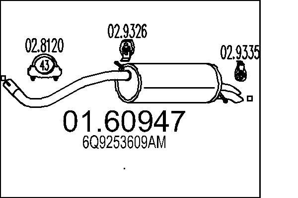 MTS Rear silencer Article number: 01.60947 cheaply