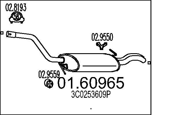 MTS Rear silencer Article number: 01.60965 cheaply