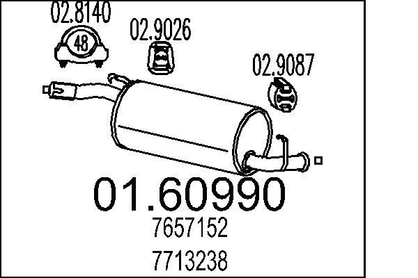 MTS Rear silencer Article number: 01.60990 cheaply