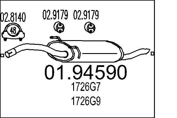 MTS Rear silencer Article number: 01.94590 cheaply