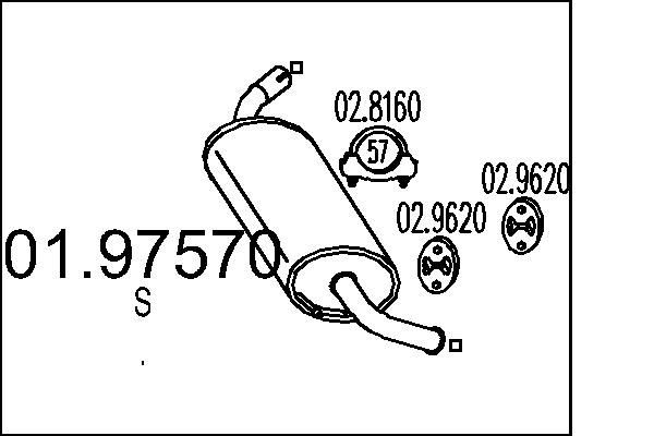 MTS Rear silencer Article number: 01.97570 cheaply