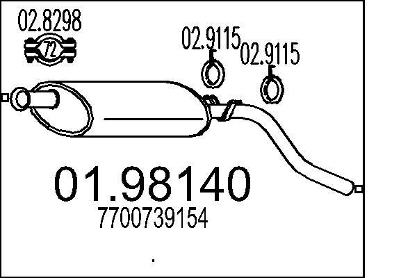 MTS Rear silencer Article number: 01.98140 cheaply
