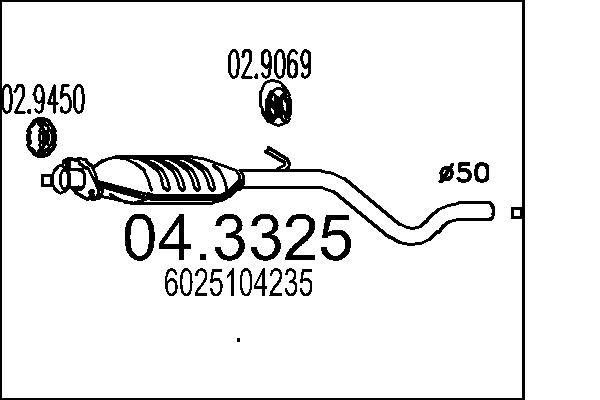 MTS Catalytic converter Article number: 04.3325 cheaply
