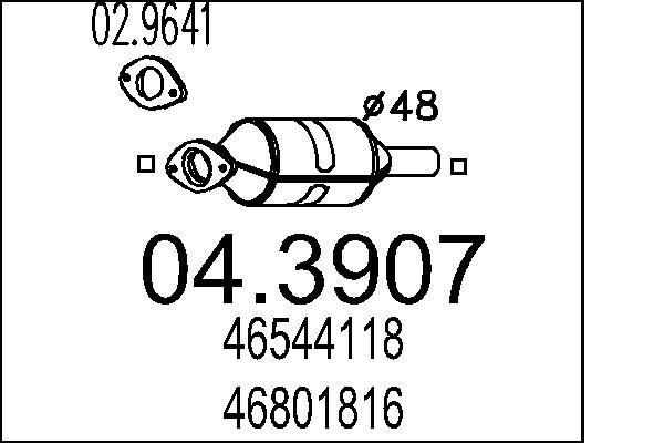 MTS Catalytic converter Article number: 04.3907 cheaply