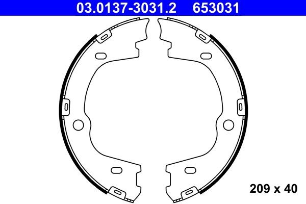 ATE Handbrake shoes Article number: 03.0137-3031.2 cheaply
