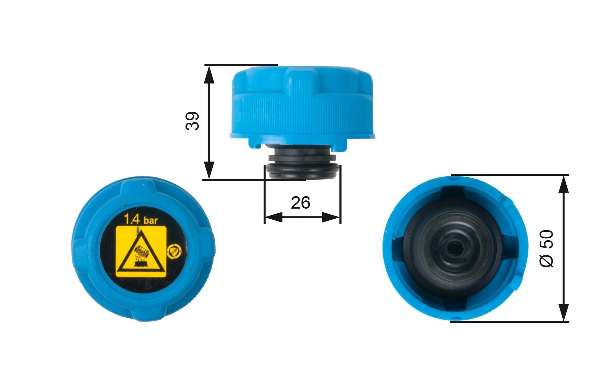 GATES Expansion tank cap Article number: RC216 cheaply