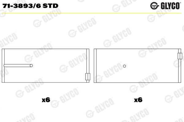 GLYCO Big End Bearings Article number: 71-3893/6 STD cheaply