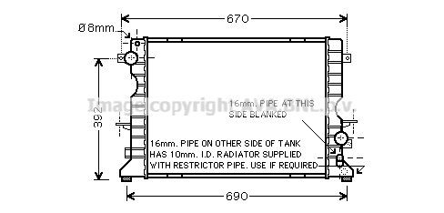 PRASCO Engine radiator Article number: AU2184 cheaply