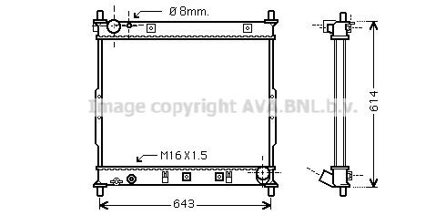 PRASCO Engine radiator Article number: DWA2062 cheaply