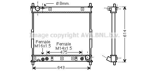 PRASCO Engine radiator Article number: DWA2104 cheaply