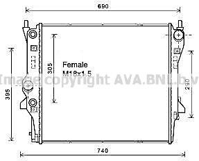 PRASCO Engine radiator Article number: JR2053 cheaply
