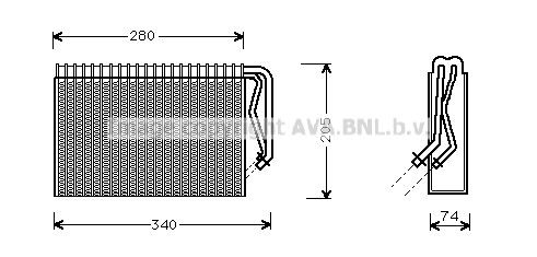 PRASCO Air conditioning evaporator Article number: OLV311 cheaply