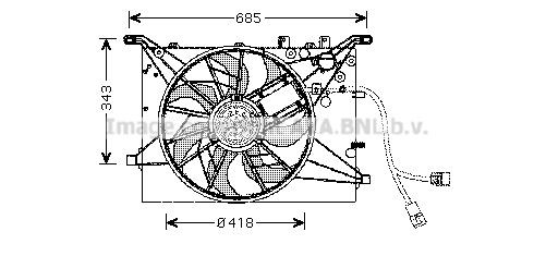 PRASCO Fan, radiator Article number: VO7502 cheaply