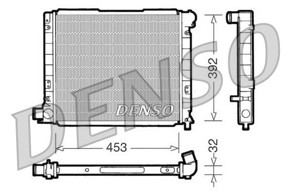 DENSO Engine radiator Article number: DRM09053 cheaply