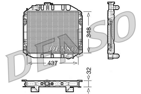 DENSO Engine radiator Article number: DRM10001 cheaply