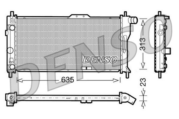 DENSO Engine radiator Article number: DRM20034 cheaply