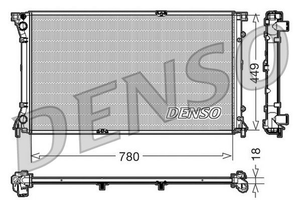 DENSO Engine radiator Article number: DRM23097 cheaply