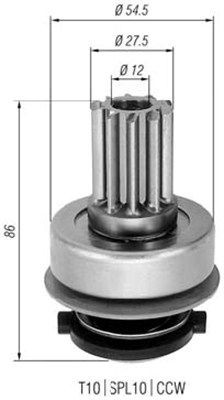 MAGNETI MARELLI 940113020274 Spidshjul, starter TRANSPORTER 2.4 D 78 HK Diesel 2003