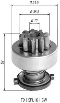 MAGNETI MARELLI 940113020392 Hammastrummel, starter Daily 45C80E, 50C80E 109 HP Elektri