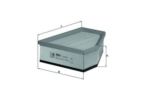 MAHLE ORIGINAL Air filter Article number: LX 934/3 cheaply