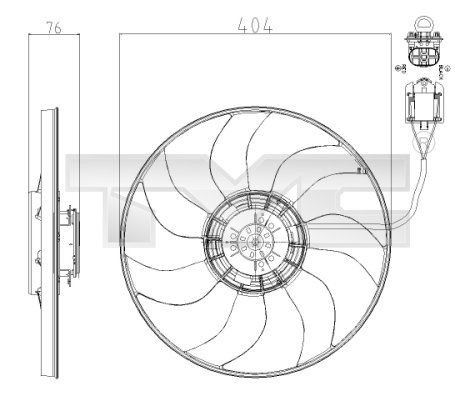 TYC Fan, radiator Article number: 825-0020 cheaply