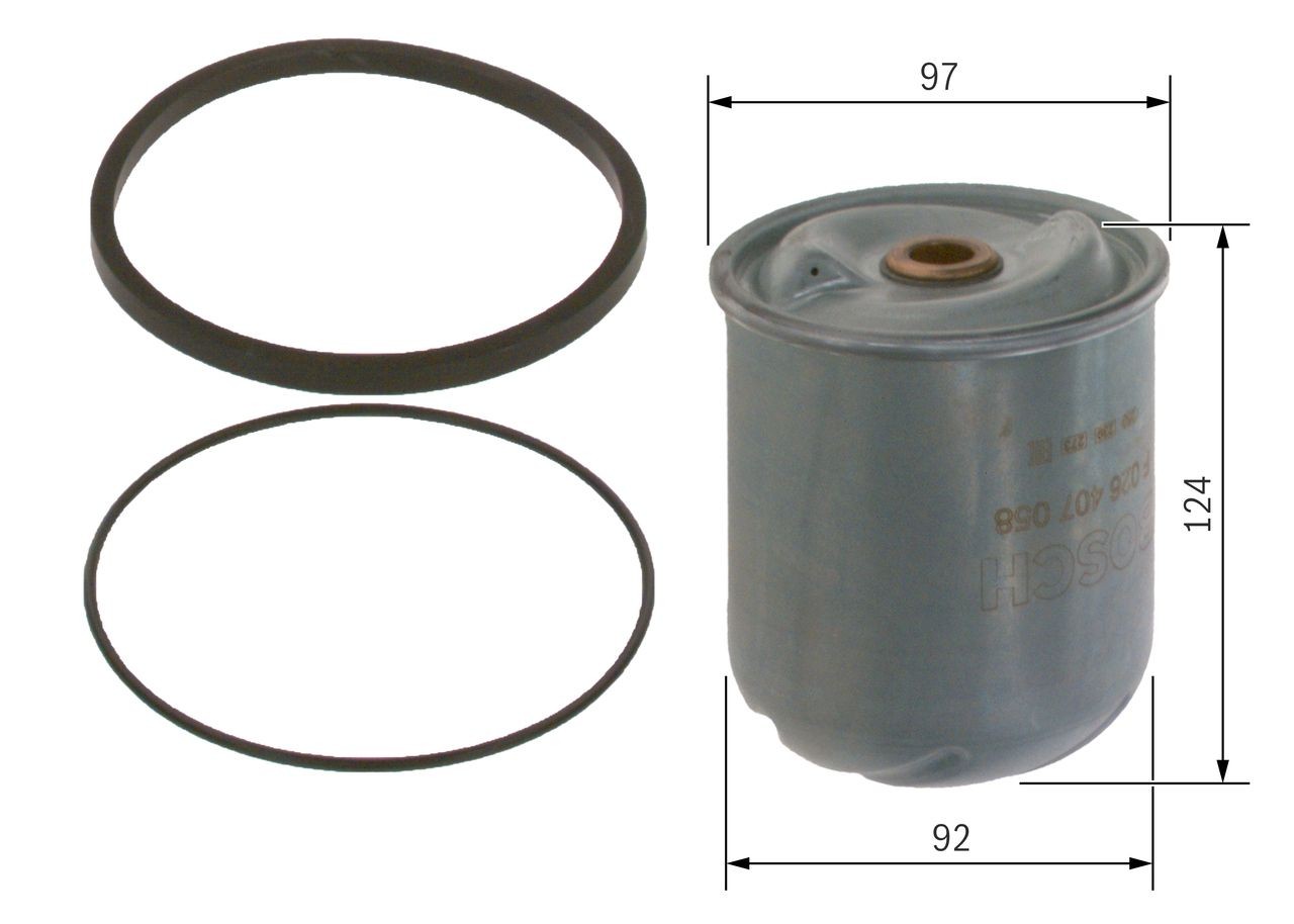 BOSCH Oil filter Article number: F 026 407 058 cheaply