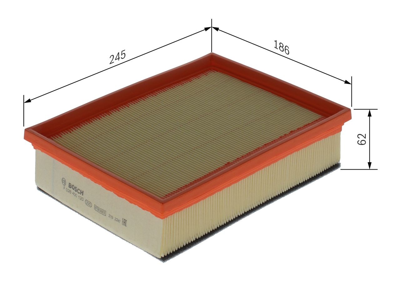 BOSCH Air filter Article number: F 026 400 120 cheaply