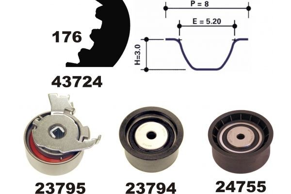 MAPCO Timing belt kit Article number: 23729 cheaply