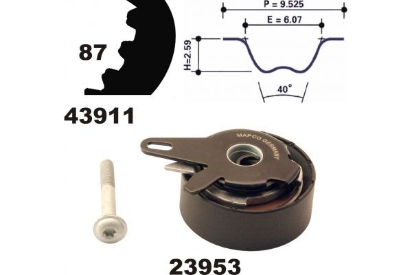 MAPCO Timing belt kit Article number: 23911 cheaply