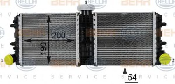 HELLA Engine radiator Article number: 8MK 376 701-251 cheaply