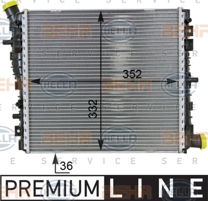 HELLA Engine radiator Article number: 8MK 376 701-261 cheaply