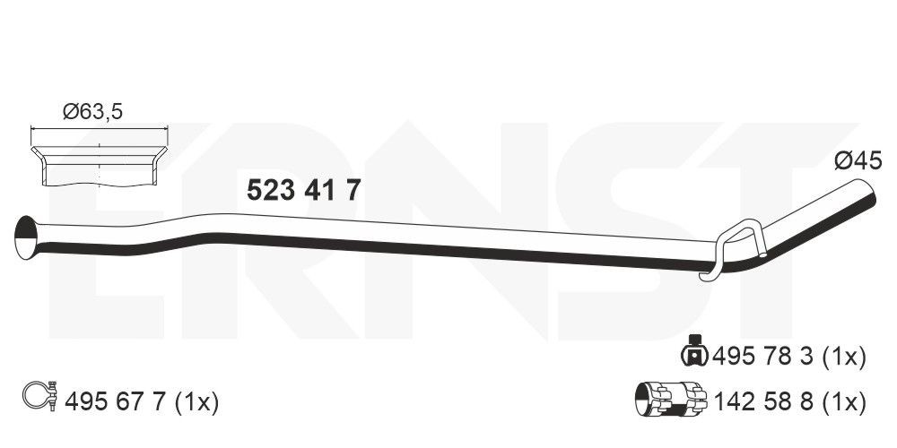ERNST Exhaust Pipe Article number: 523417 cheaply