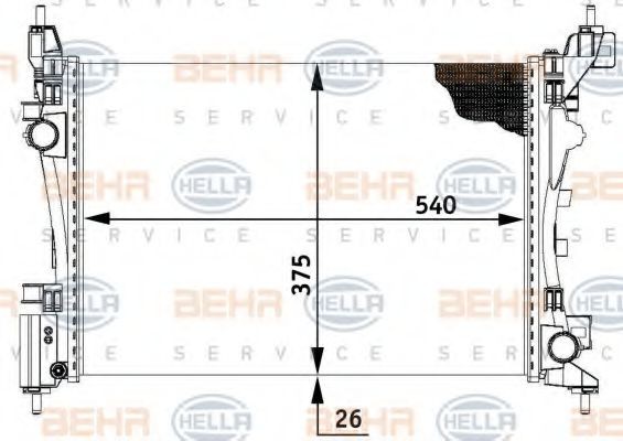 HELLA Engine radiator Article number: 8MK 376 728-784 cheaply