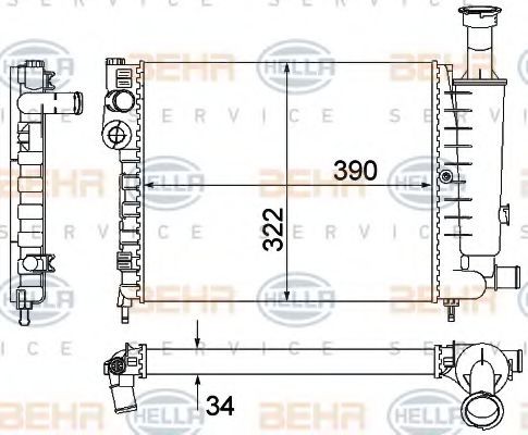 HELLA Engine radiator Article number: 8MK 376 901-121 cheaply