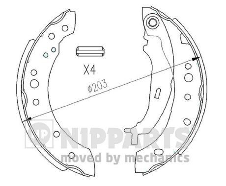 NIPPARTS Brake Shoe Set Article number: N3505043 cheaply