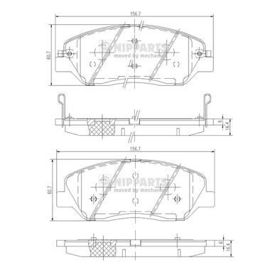 NIPPARTS Brake pad set Article number: N3605051 cheaply