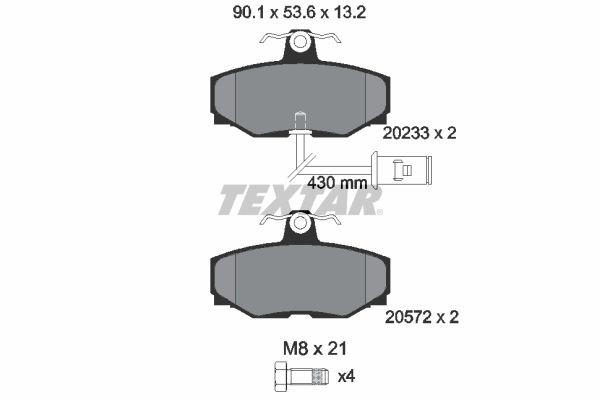 TEXTAR Brake pad set Article number: 2150401 cheaply