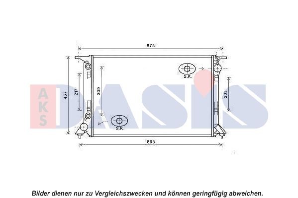 AKS DASIS Engine radiator Article number: 480080N cheaply