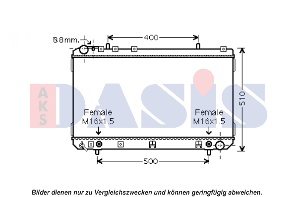 AKS DASIS Engine radiator Article number: 510125N cheaply