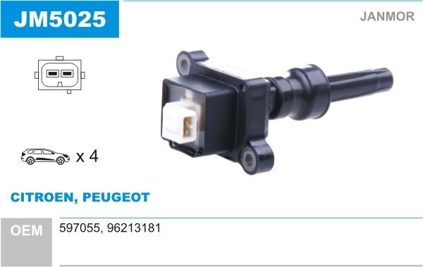 JANMOR Ignition coil Article number: JM5025 cheaply