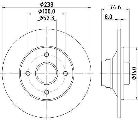 MINTEX Brake disc Article number: MDC874 cheaply