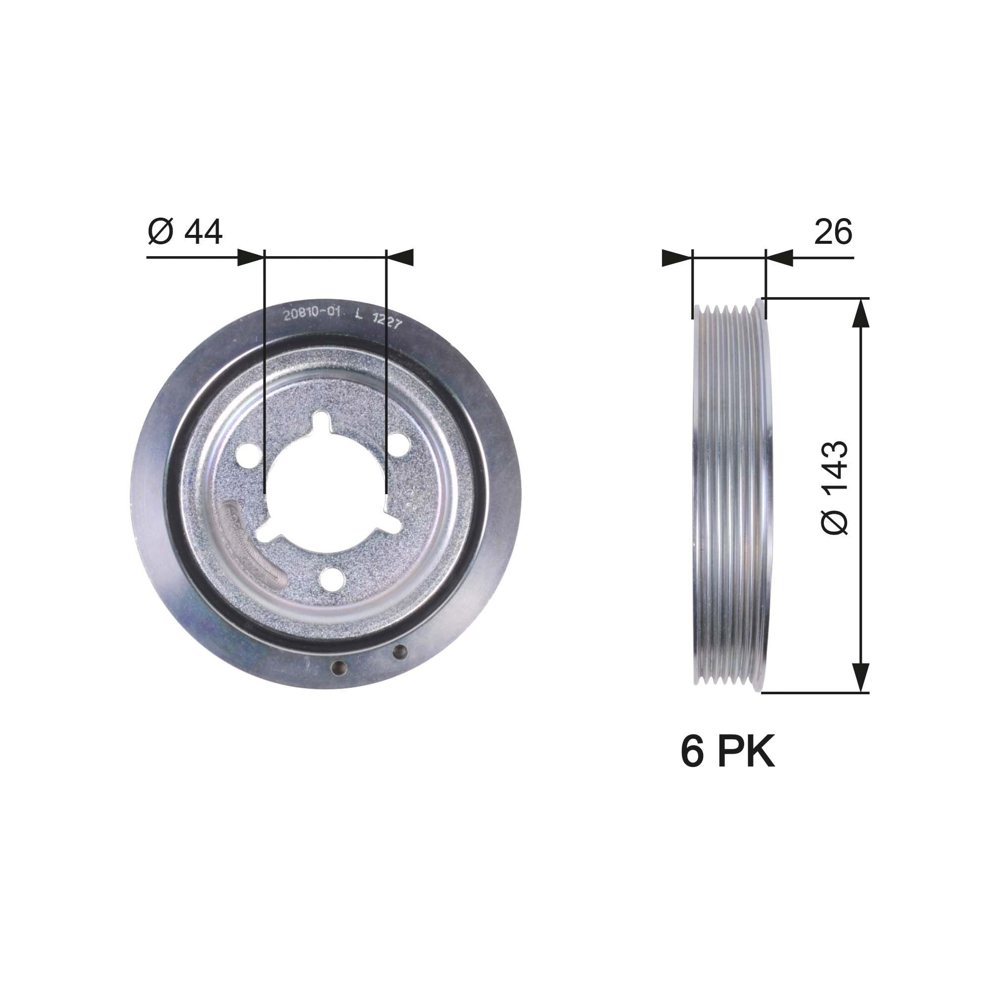 GATES Crankshaft pulley Article number: TVD1055 cheaply