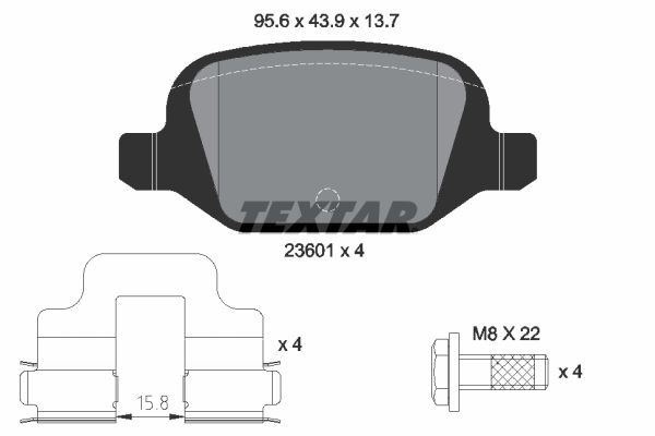 TEXTAR Brake pad set Article number: 2360102 cheaply
