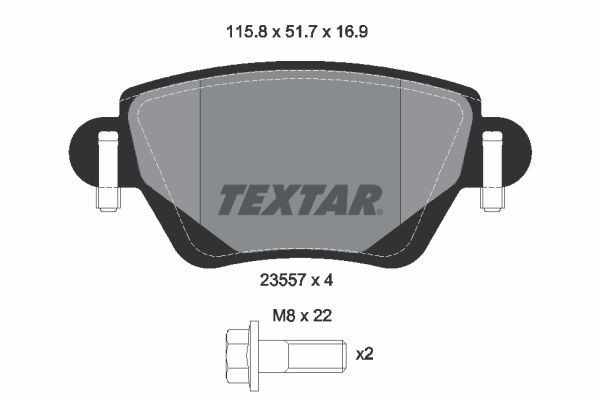 TEXTAR Bremseklodser Varenummer: 2355702 billige