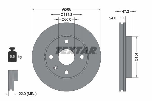 TEXTAR Brake disc Article number: 92133500 cheaply