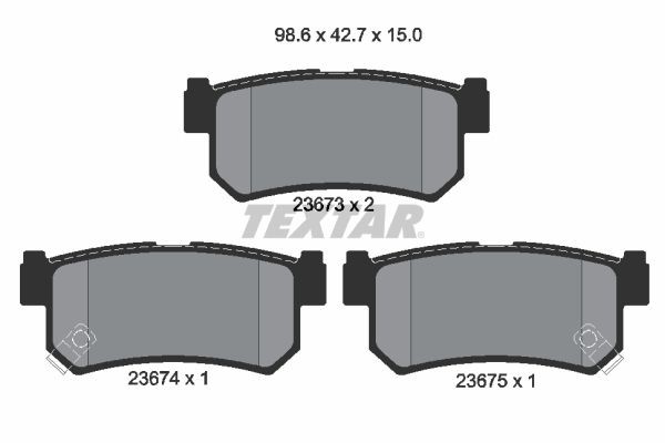 TEXTAR Brake pad set Article number: 2367301 cheaply