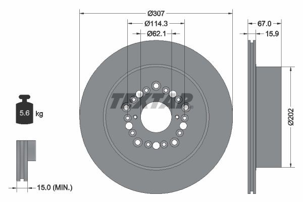 TEXTAR Brake disc Article number: 92150400 cheaply