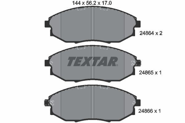 TEXTAR Brake pad set Article number: 2486401 cheaply